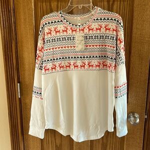 Womens New Xl White Ls Top